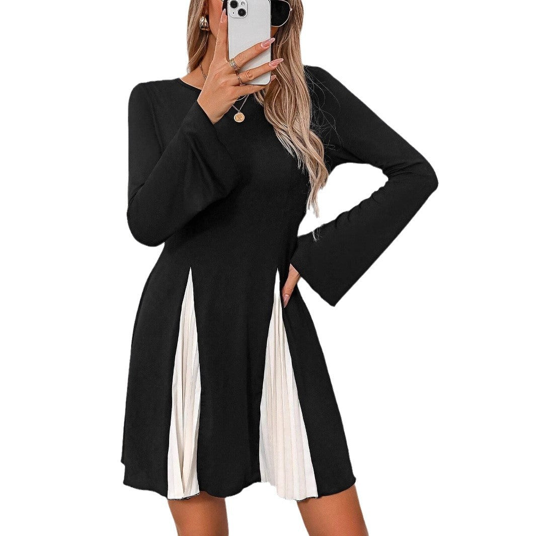 Úrsula Aesthetic Women's Flared Dress with Pleated Elements Boutique Collection