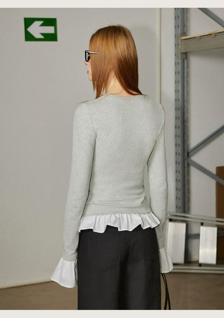 Fake Two-piece Long Sleeve T-shirt