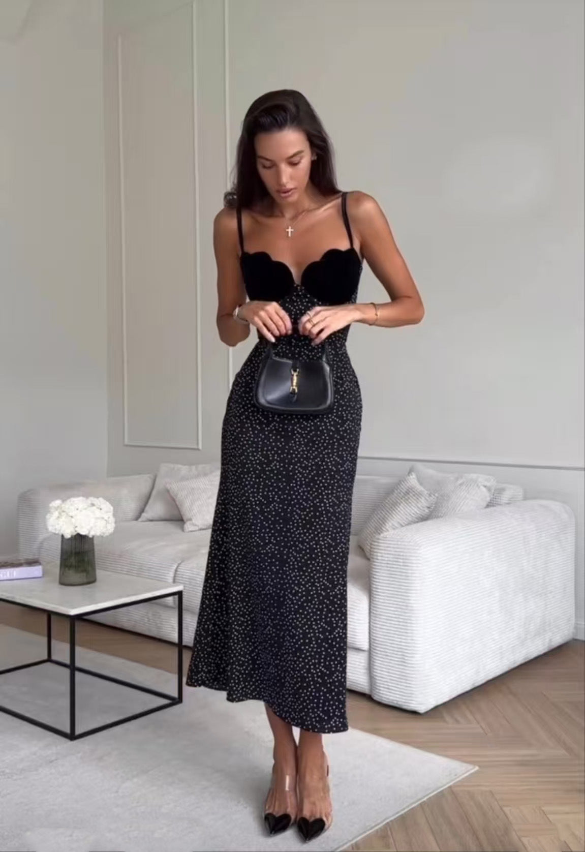 Inkwave Midi Dress Black