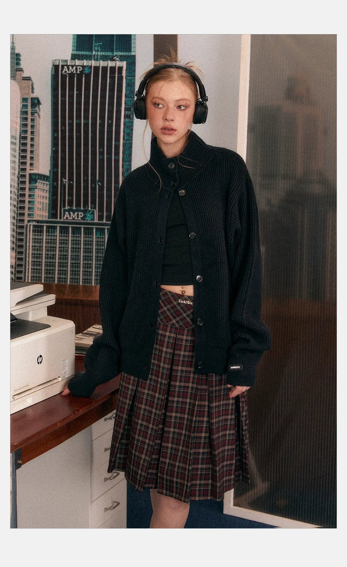Ribbed Knit Texture Button-Up Cardigan