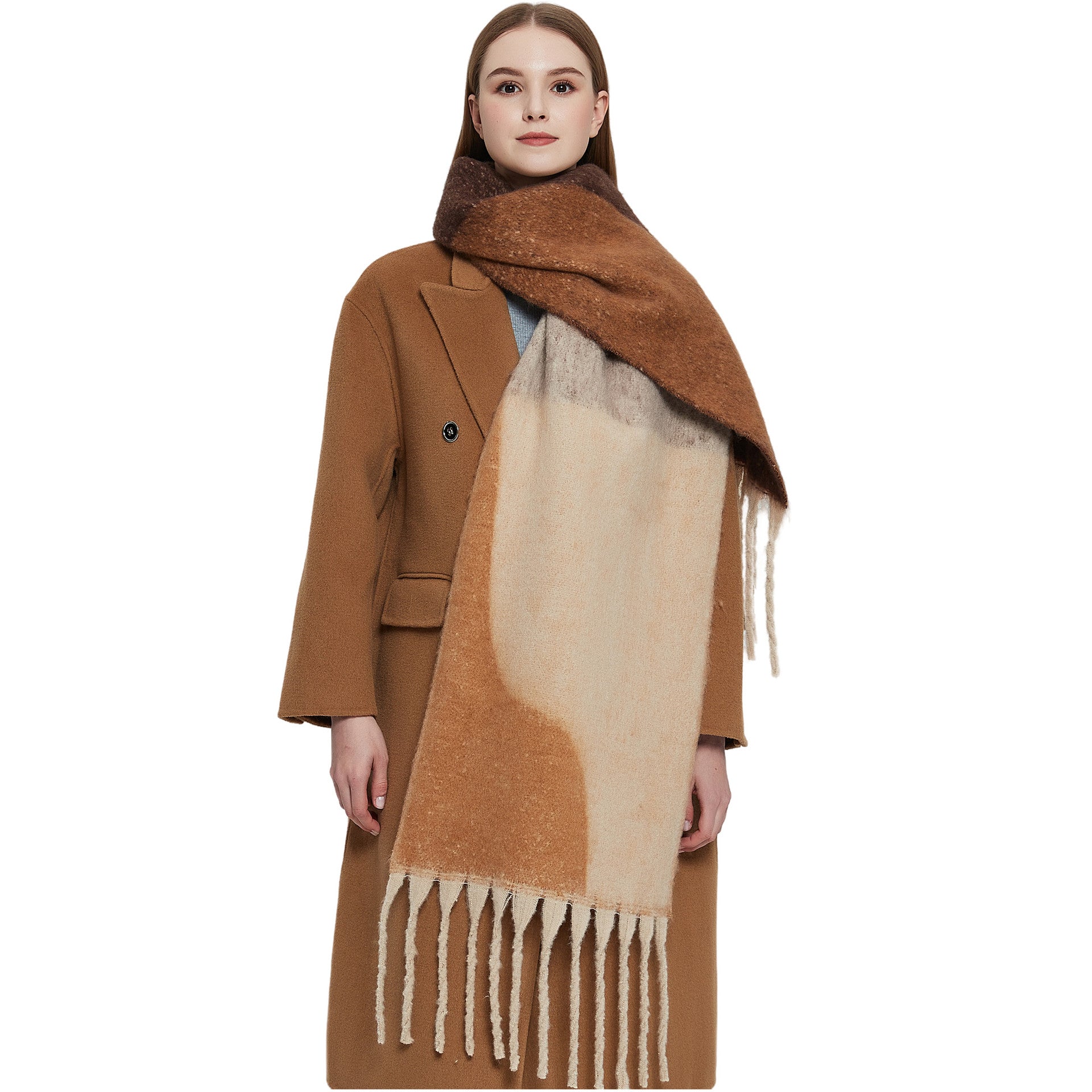Thickened Cape Autumn Winter Loopyarn Geometric Scarf