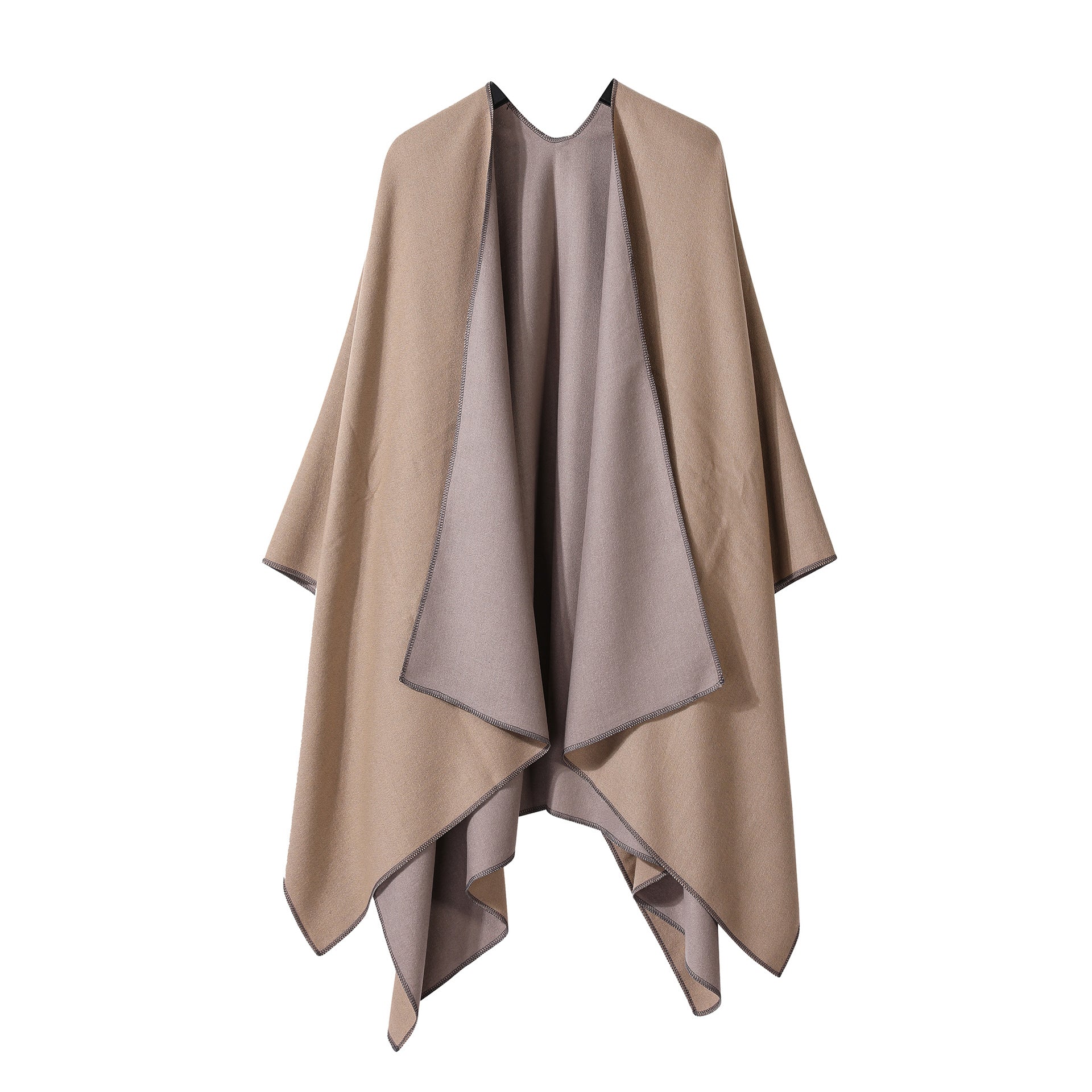 Plaincolored Doublesided Cape Autumn Winter Simple Scarf