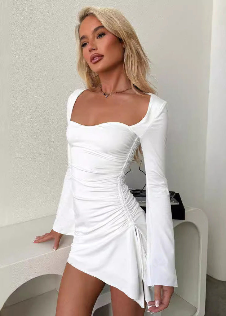 Celeste Ruched Long Sleeve Mini Dress