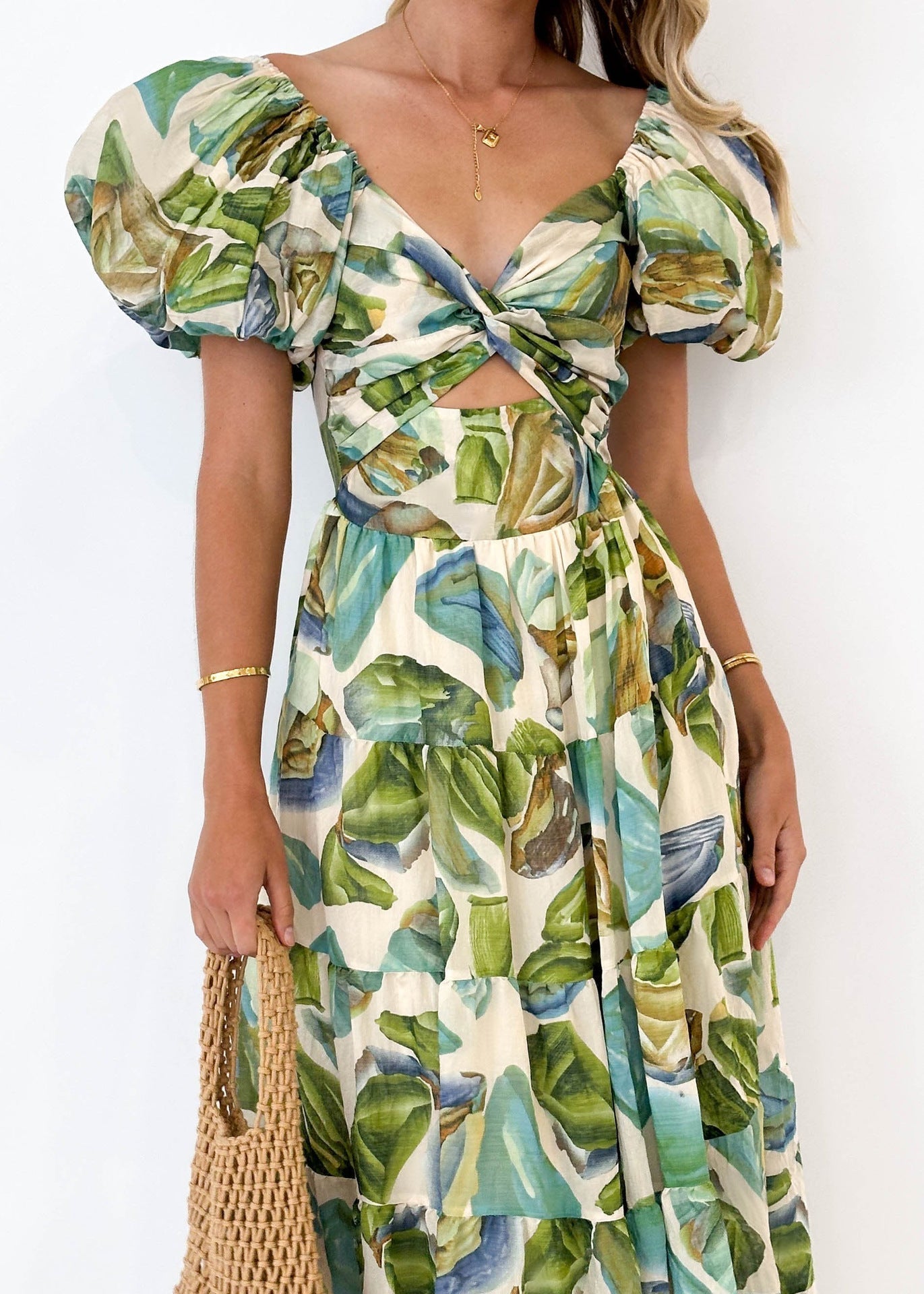 Nora Boutique Dress with Puff Sleeves Premium Wardrobe Essential