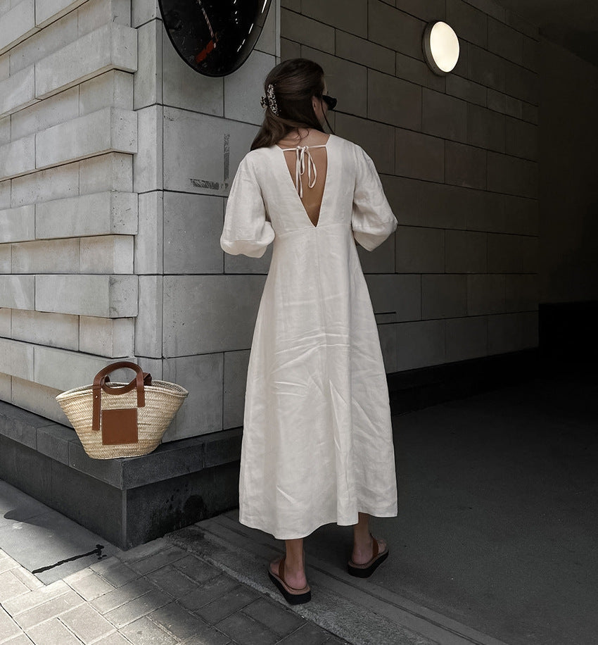 Gemini Rising Dress Off White