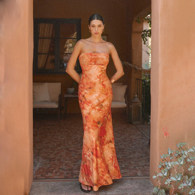 Gerbera Maxi Dress Orange
