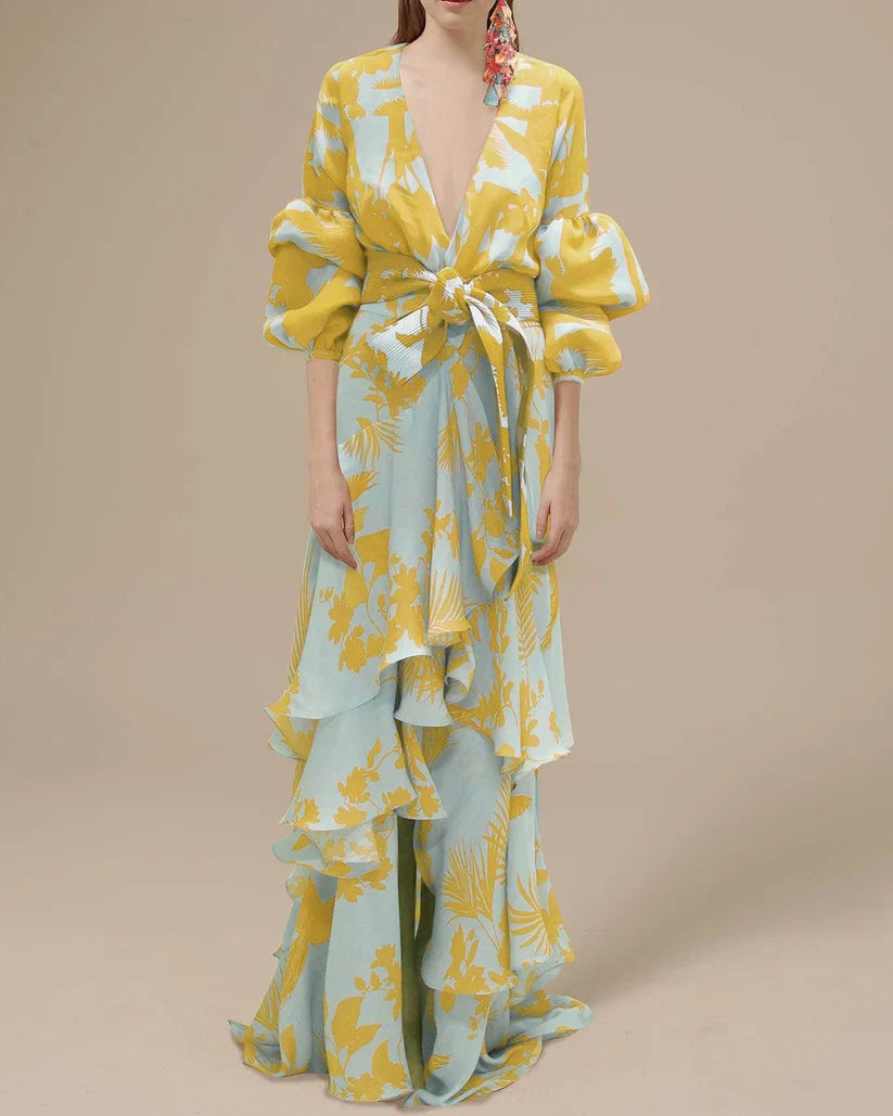 Eugenia Exclusive Printed Chiffon Party Dress Chic Silhouette Collection