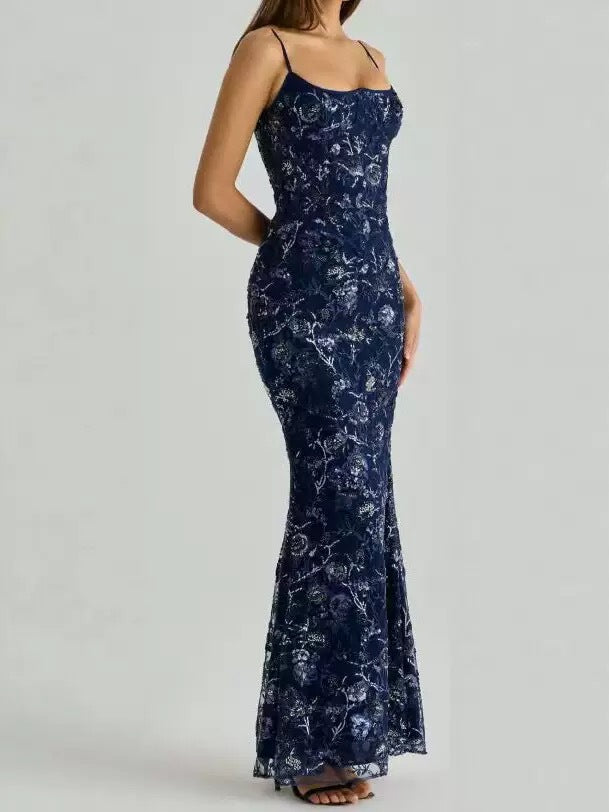 Low Cut Sleeveless Tie Back Slip Dress