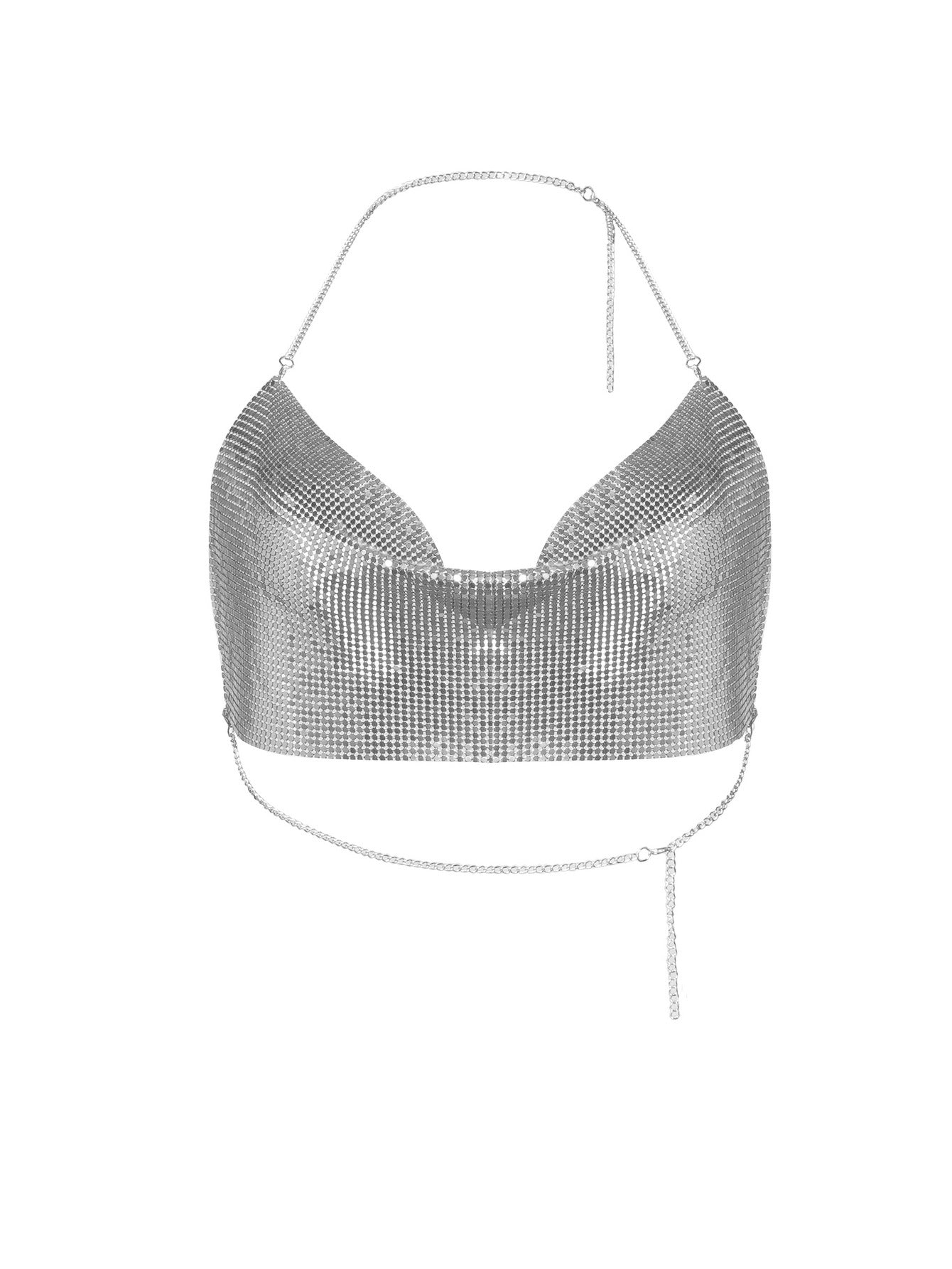 Party Sequin Rhinestone Halter Top