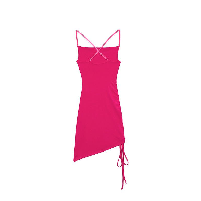Virginia Effortless Women's Asymmetric Ruched Mini Dress Boutique Collection