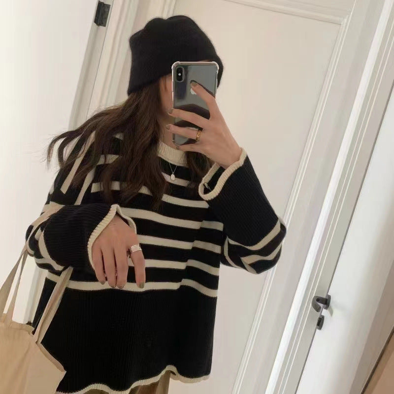 Striped Airy Knit Two-Piece Set