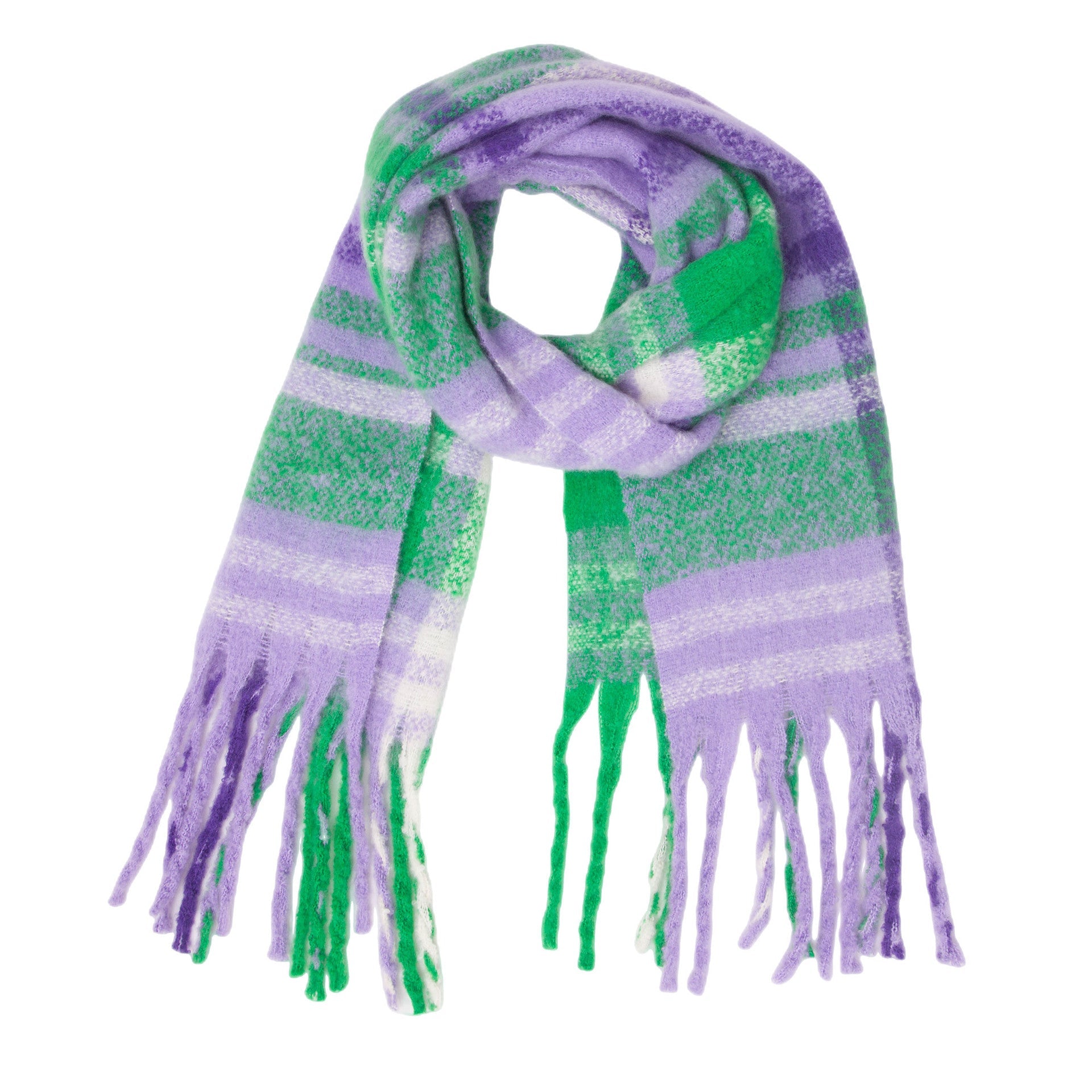 New Autumn Winter Thickened Coarsetassel Plaid Warm Scarf