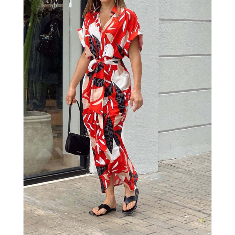 Amelia Elevated Women's Floral Print Tie Front Maxi Dress Occasion Wear