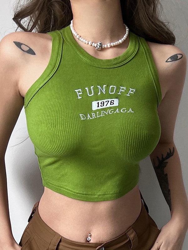 Slim Fit Monogram Crew Neck Sleeveless Bottoming Top