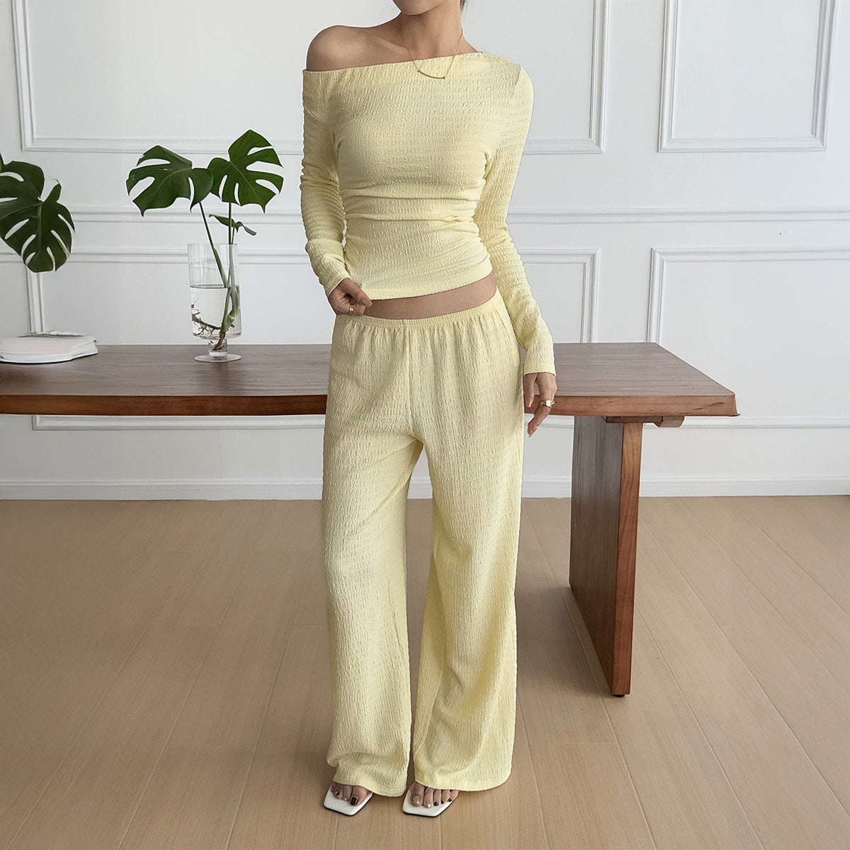 Afternoon Off-Shoulder Knit Set
