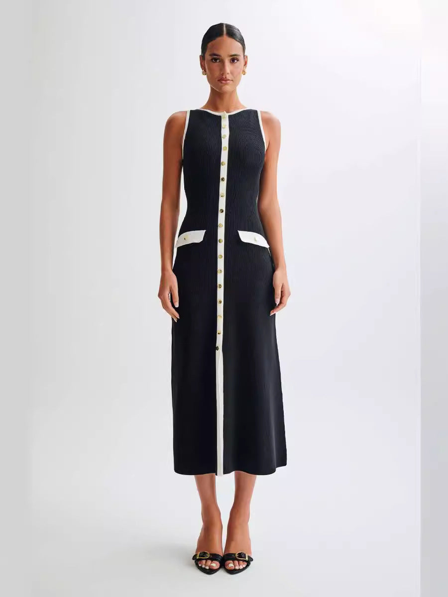 Simple Generous Sleeveless Midi Dress
