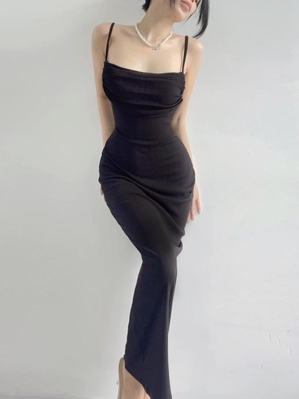 Black Backless Bodycon Dress M / Coffee Coffee Bodycon Dress