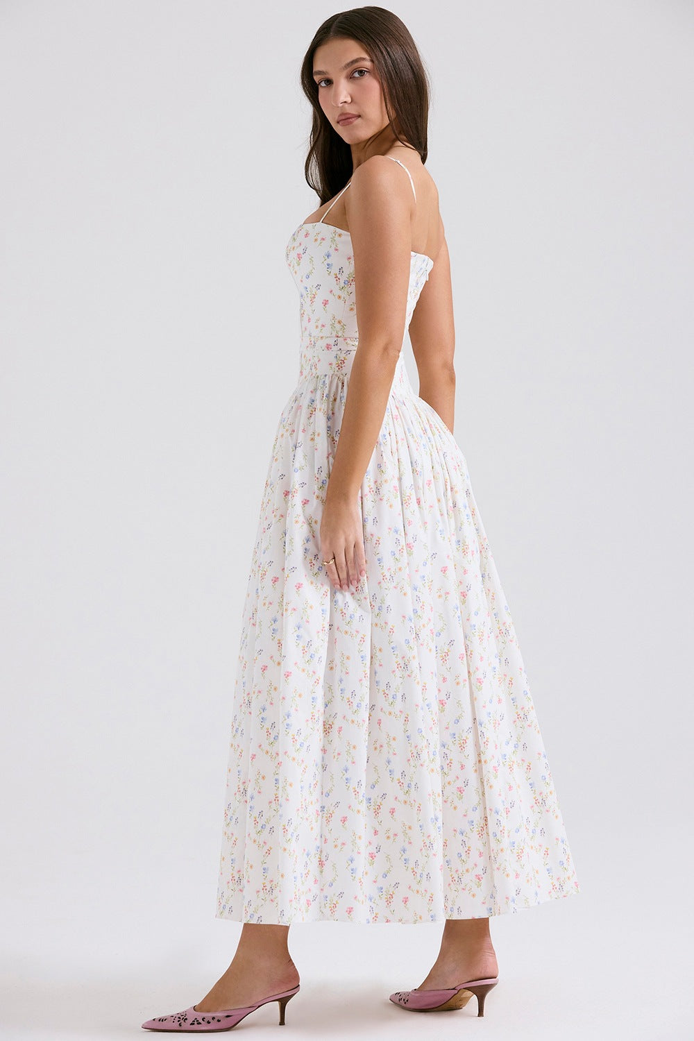 Ditsy Floral Slim Fit Slip Dress