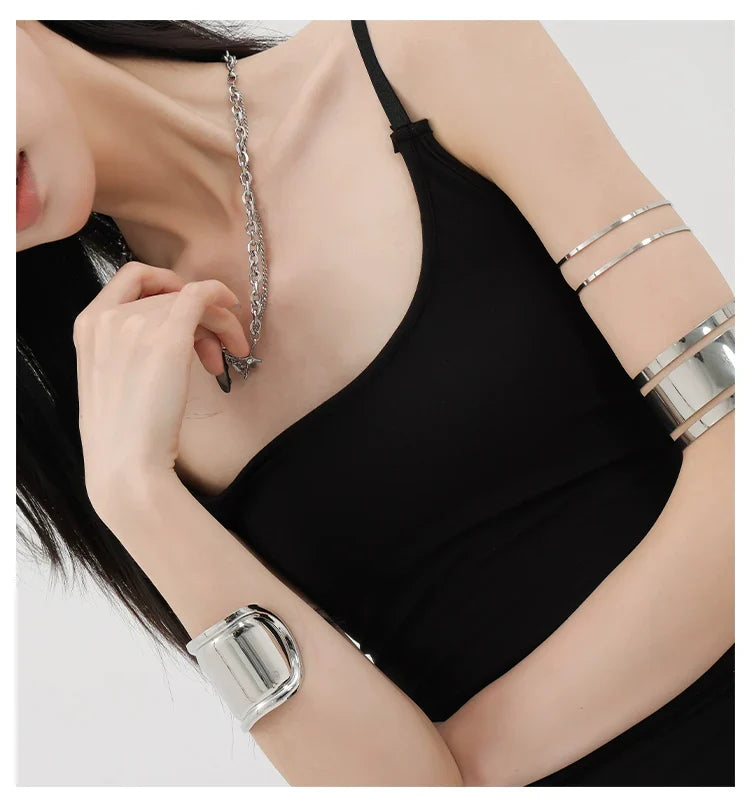 Black Asymmetric Ribbon Strap Tank Top With Ruffle Edge Design