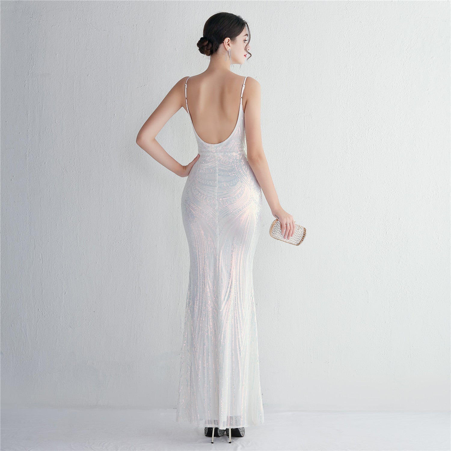 Liana Formal Sequin Charming Scroll Mermaid Dress