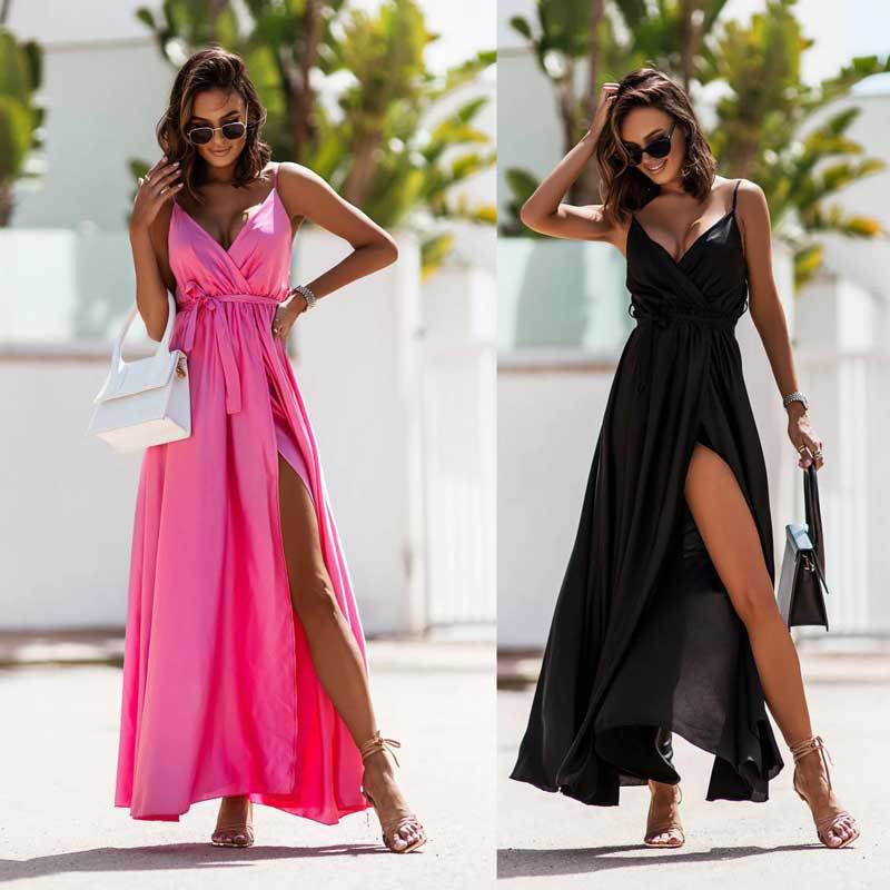 Olga Aesthetic Women's Evening Dress with Seductive Slit Boutique Collection