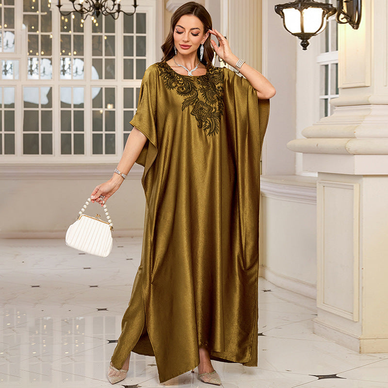 Rayon Embroidery Holiday Loose Maxi Dress Beach Jacket Maxi Dress Bikini Cover