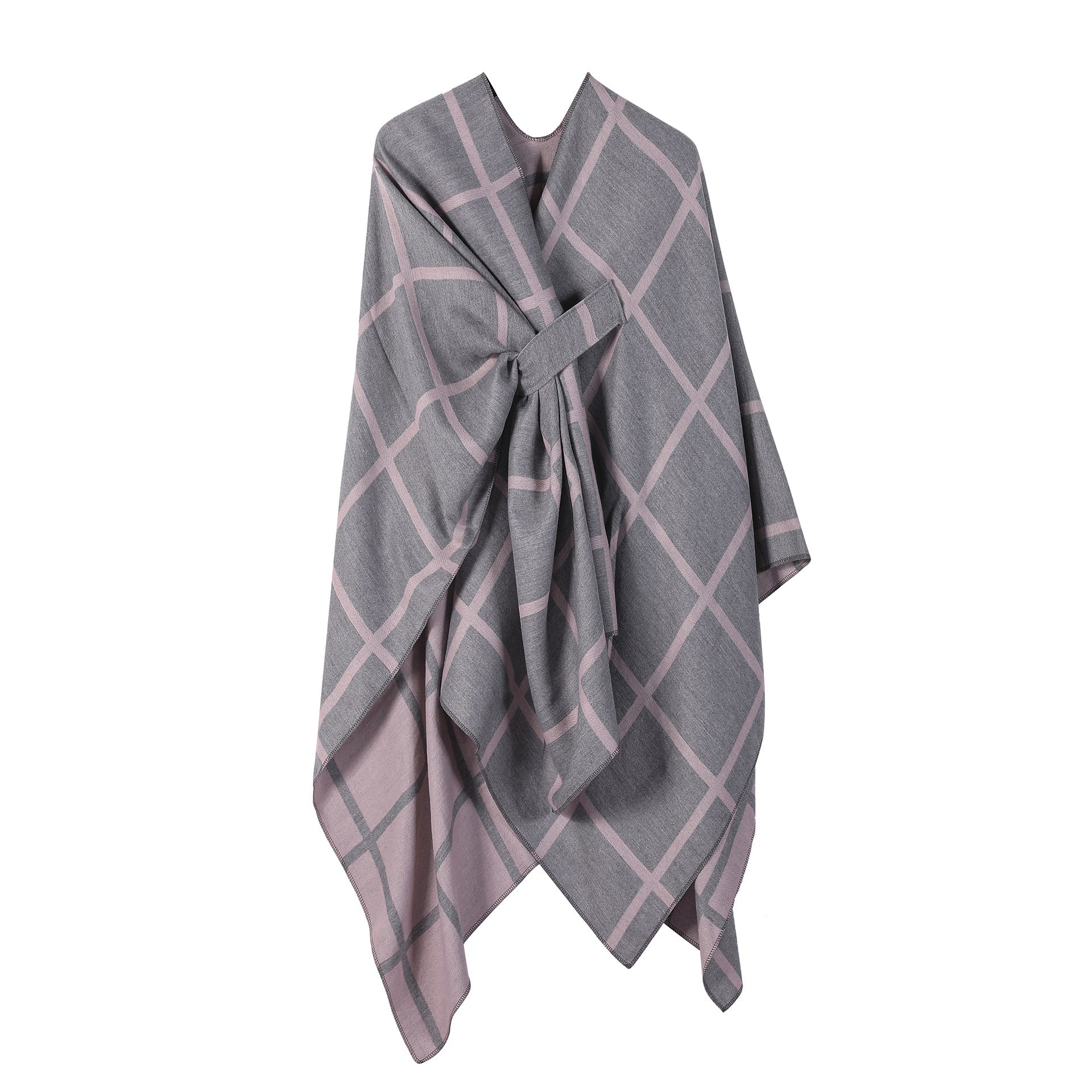 Bestselling Sidetied Plaid Split Cape Warm Crossborder Scarf