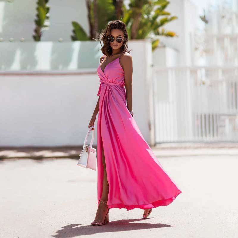 Olga Aesthetic Women's Evening Dress with Seductive Slit Boutique Collection