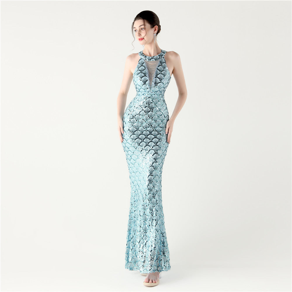 Slim Fit Hip Sequined Evening Dress