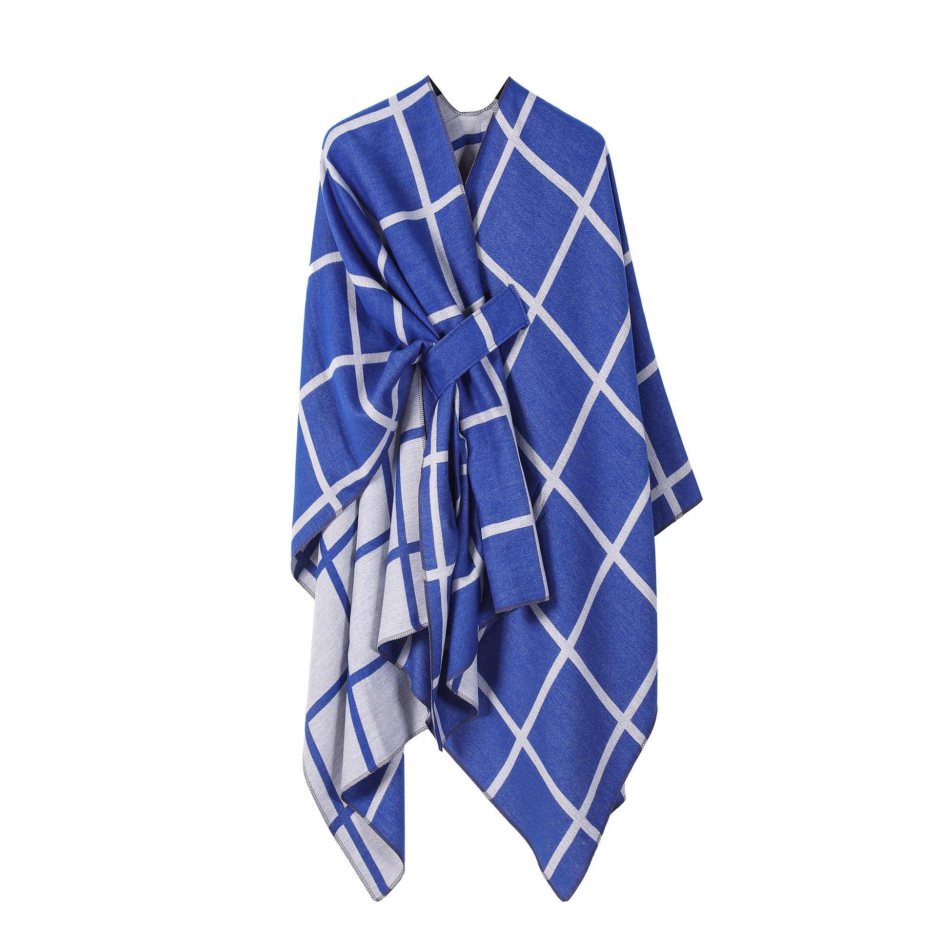 Bestselling Sidetied Plaid Split Cape Warm Crossborder Scarf
