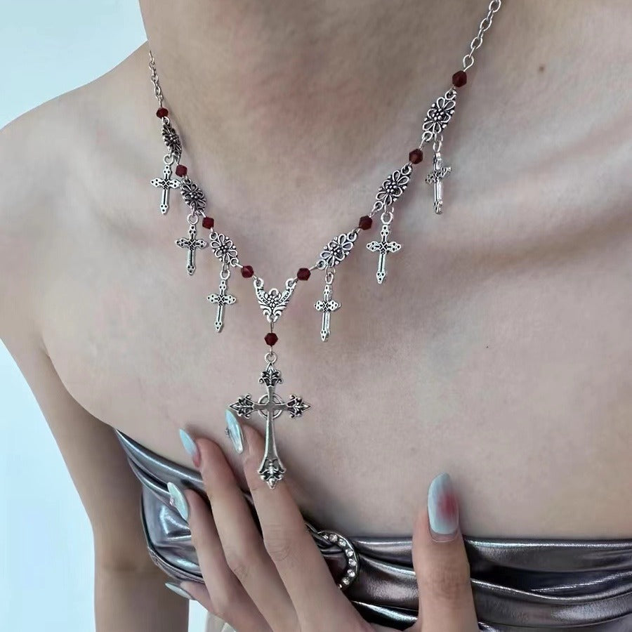 Cross Pendant Dark Gothic Hiphop Sweet Cool Necklace
