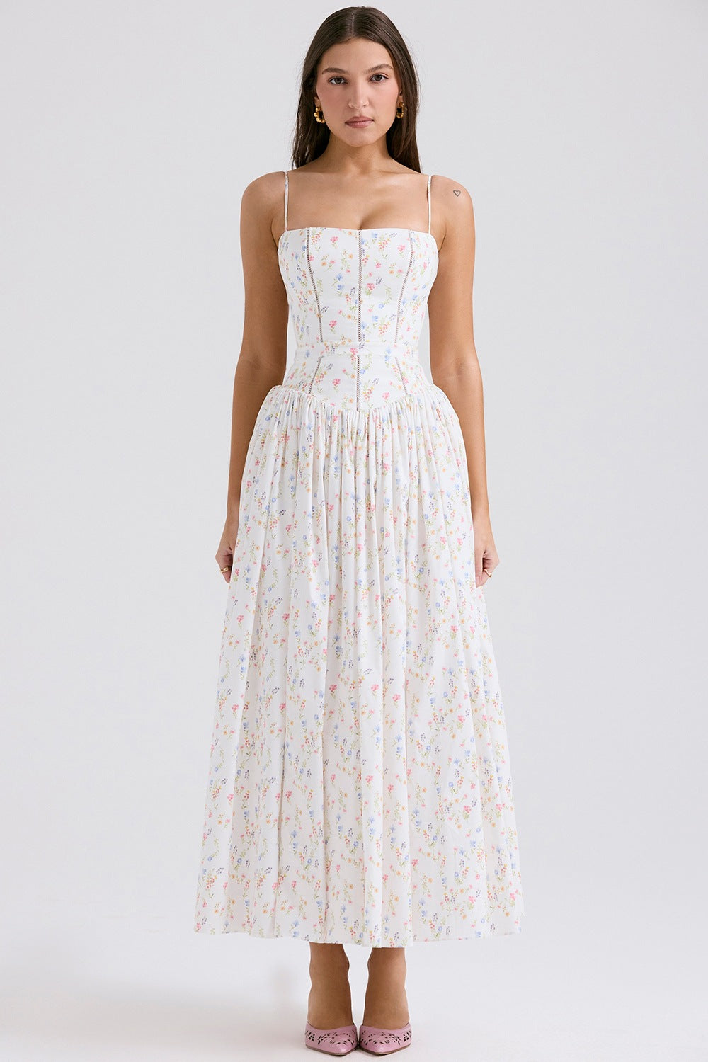 Ditsy Floral Slim Fit Slip Dress