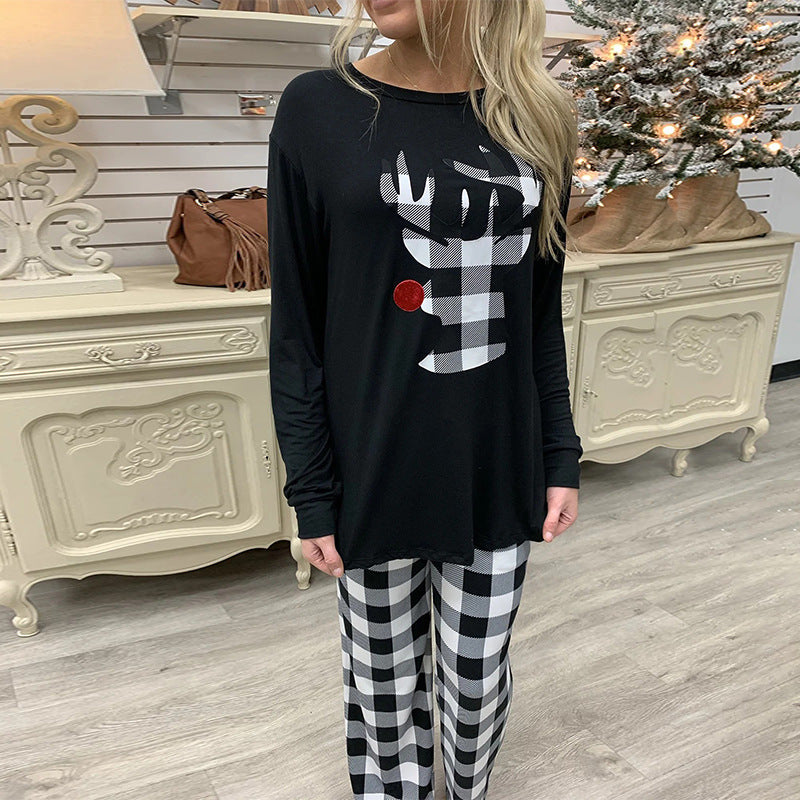 Festive Cozy Printed Comfortable LongSleeve Warm Stylish Christmas Casual Suit