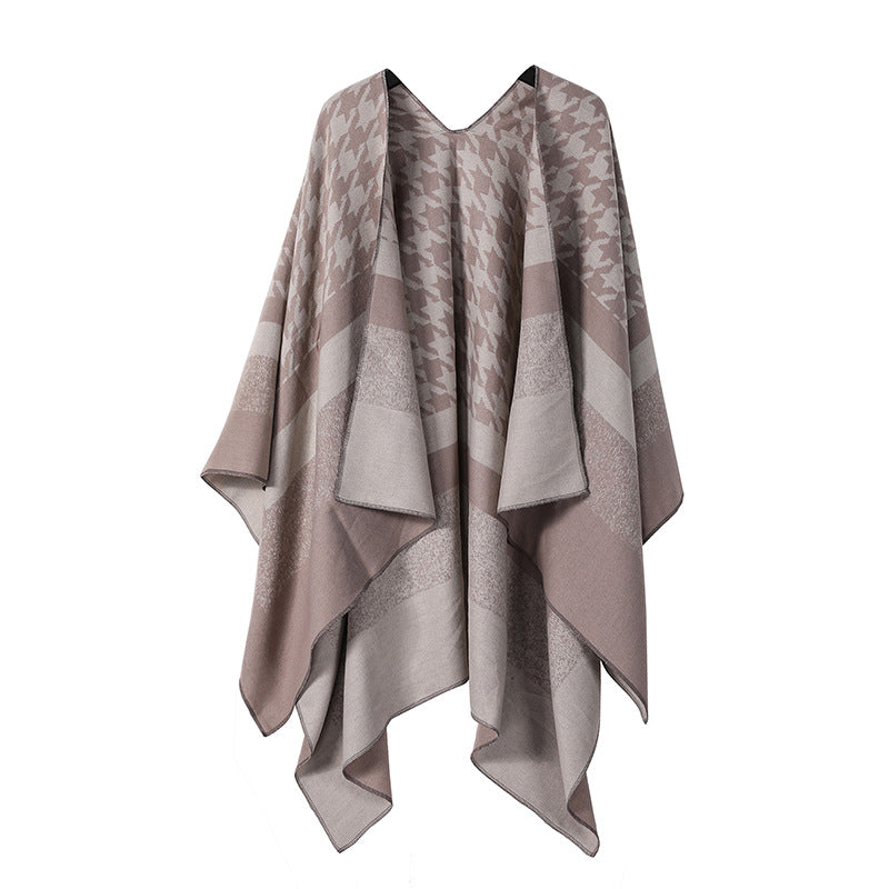 Plaincolored Doublesided Cape Autumn Winter Simple Scarf