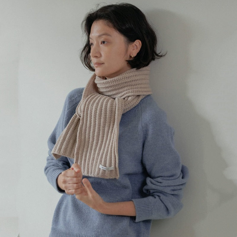 Verticalstriped Sweater Autumn Winter Knitted Wool Scarf