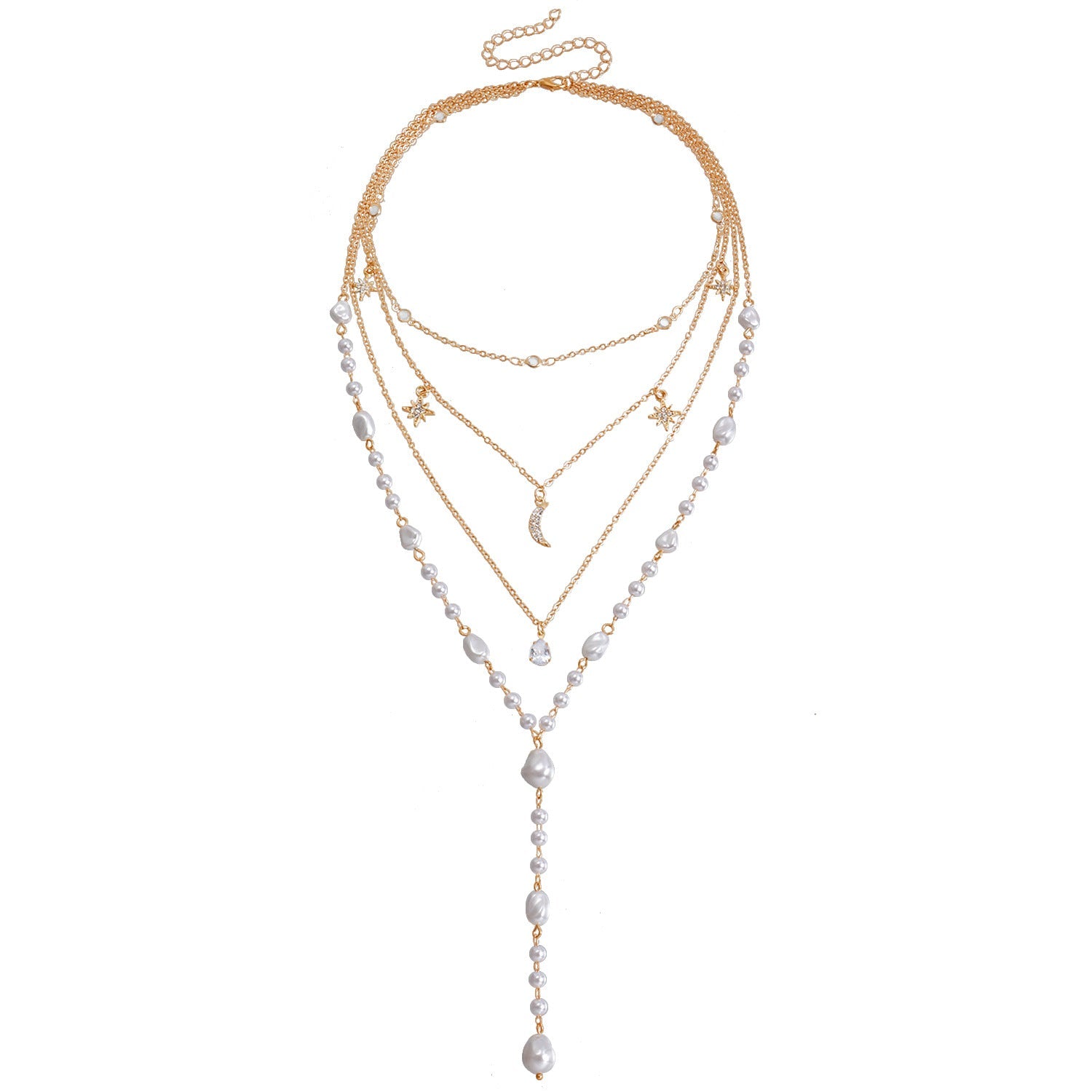Multilayer High Gloss Baroque Heart Pearl Necklace