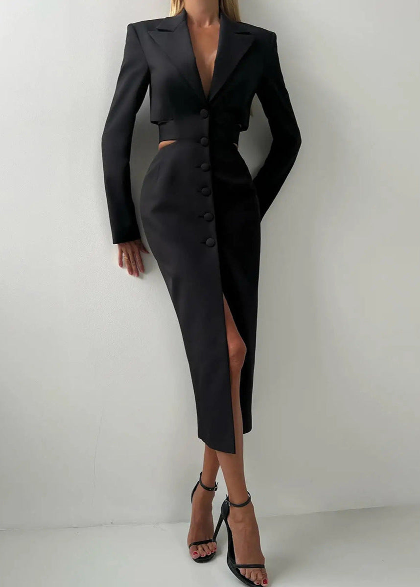 Sculpted Elegance Cut Out Blazer Dress