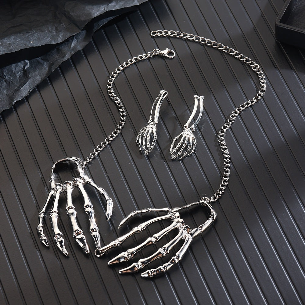Personality Gothic Punk Skull Pendant Hiphop Halloween Alloy Necklace