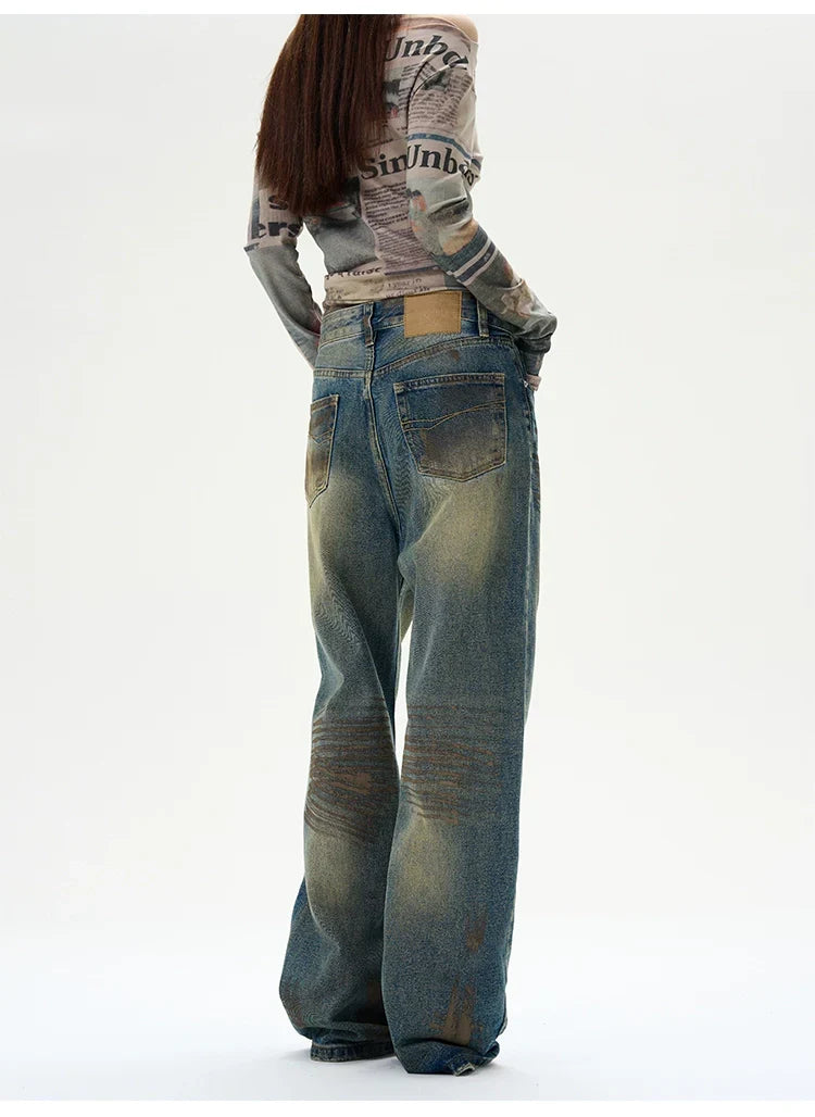 Distressed Baggy Ripped Denim Jeans