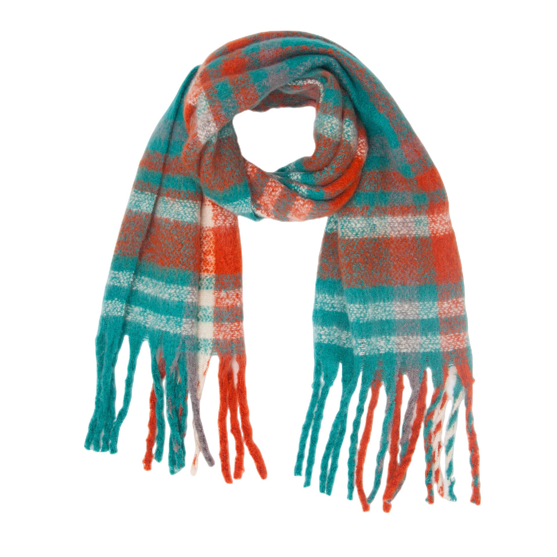 New Autumn Winter Thickened Coarsetassel Plaid Warm Scarf
