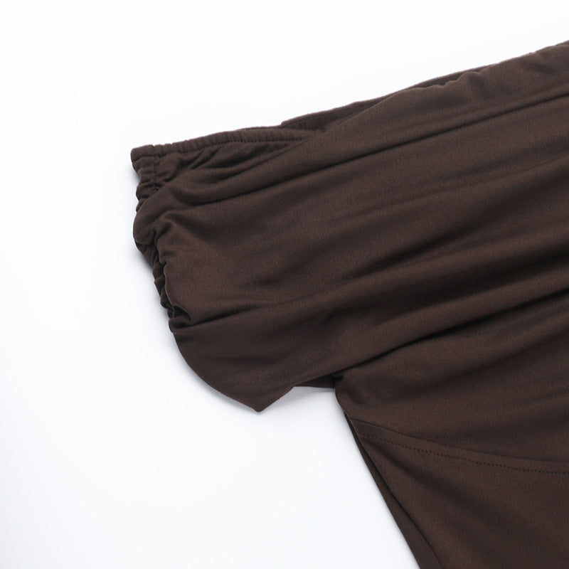Dahlia Off Shoulder Dress Brown