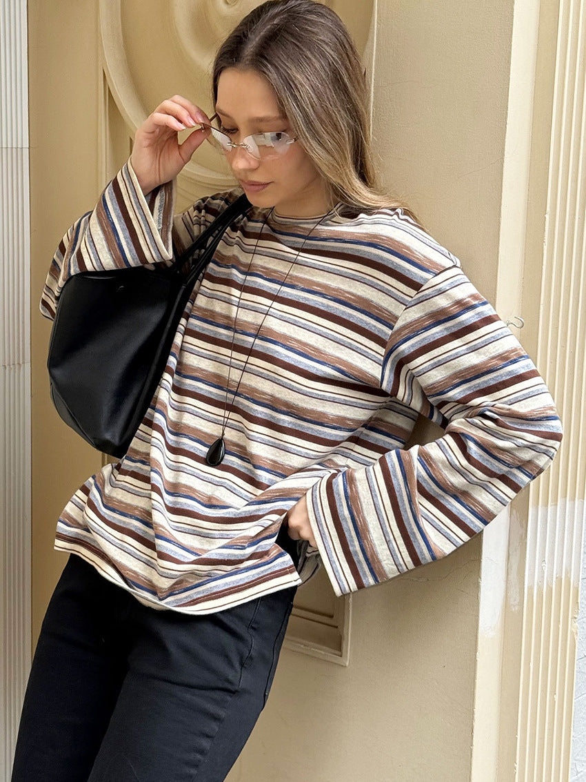 Stroll Casual Striped Long Sleeve Top