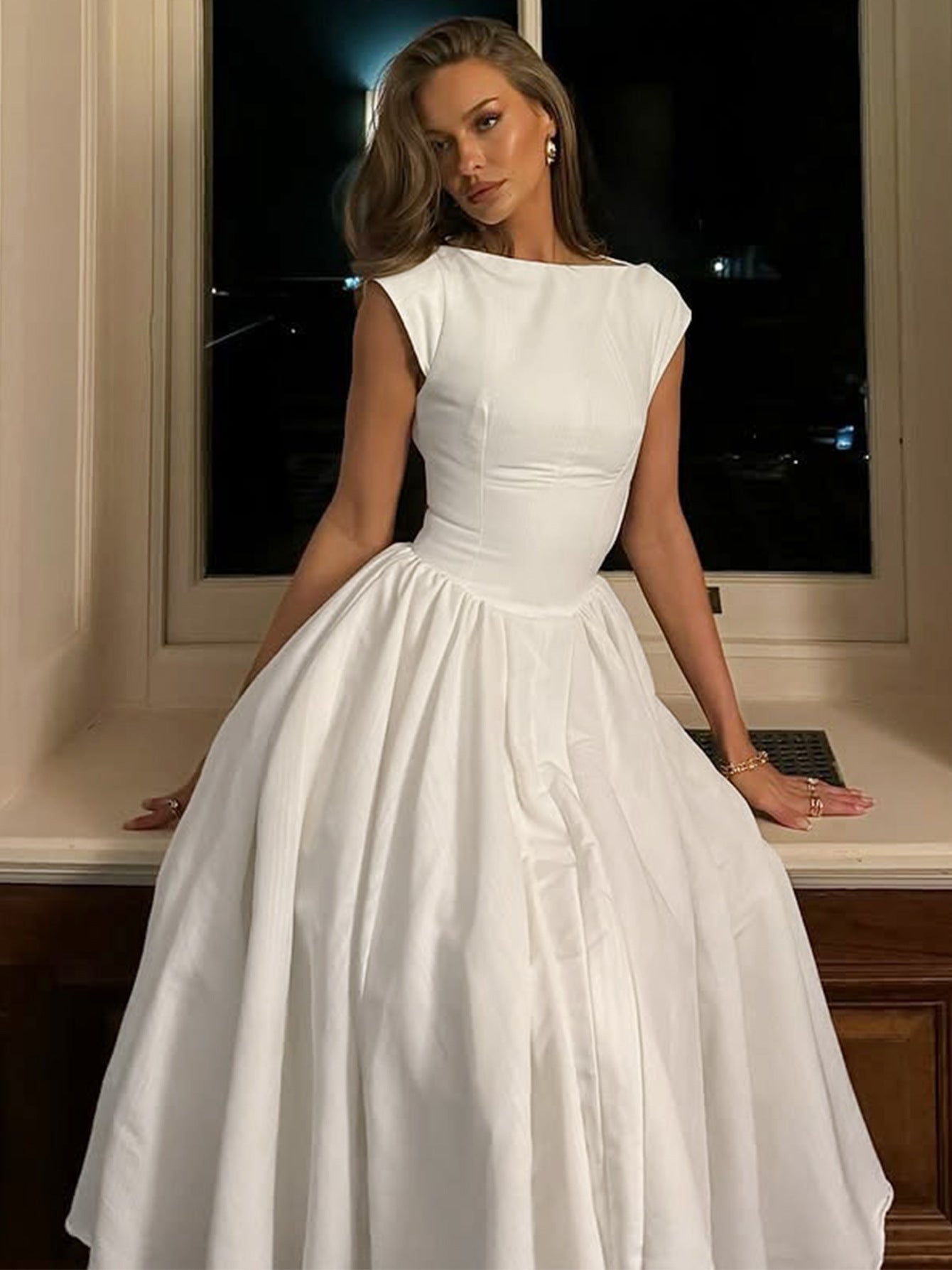 White Backless Dress