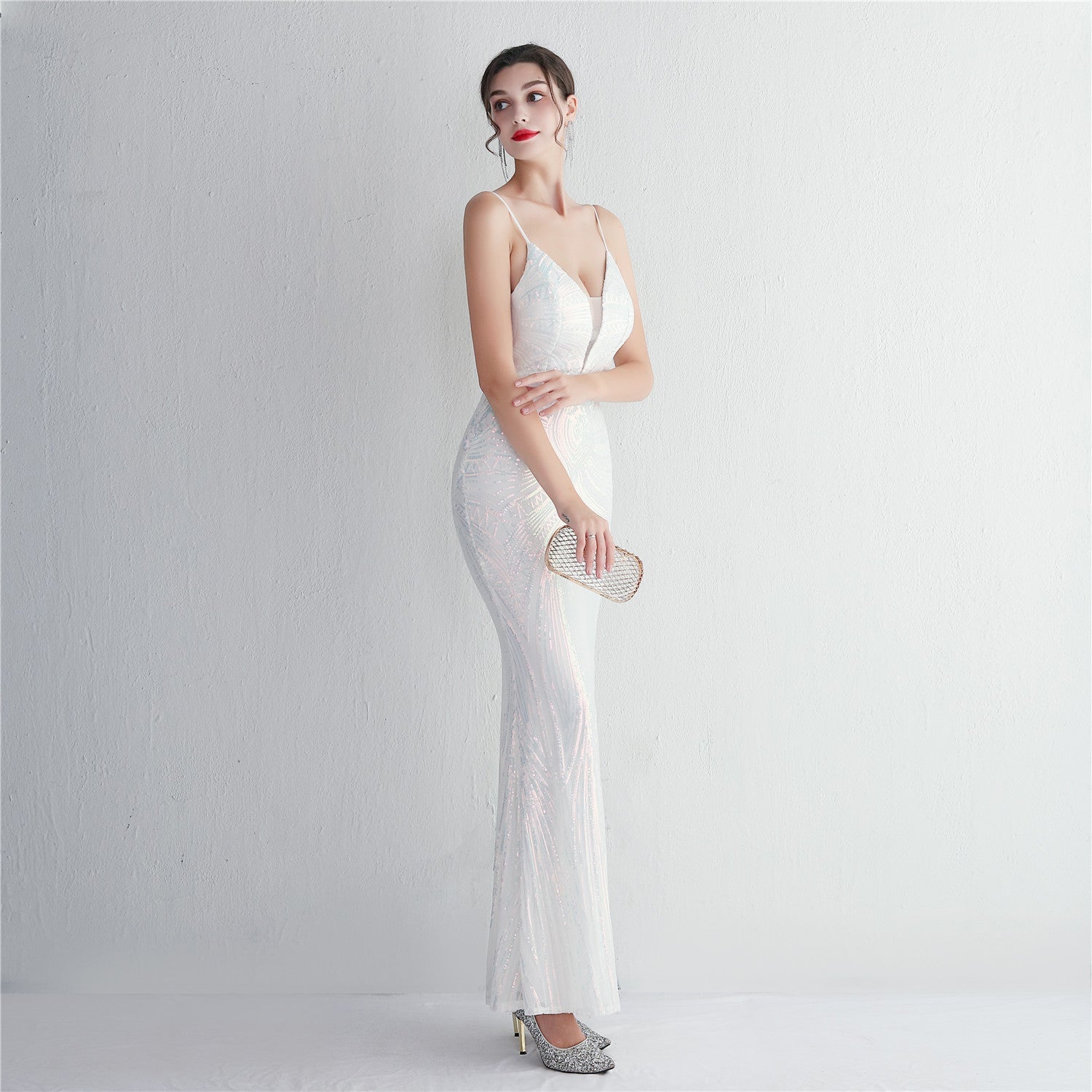 Liana Formal Sequin Charming Scroll Mermaid Dress