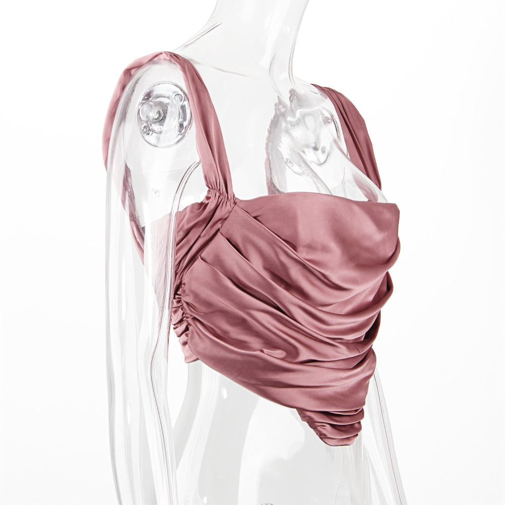 Sleeve Herring Slim-Fit Solid Pink Camesole