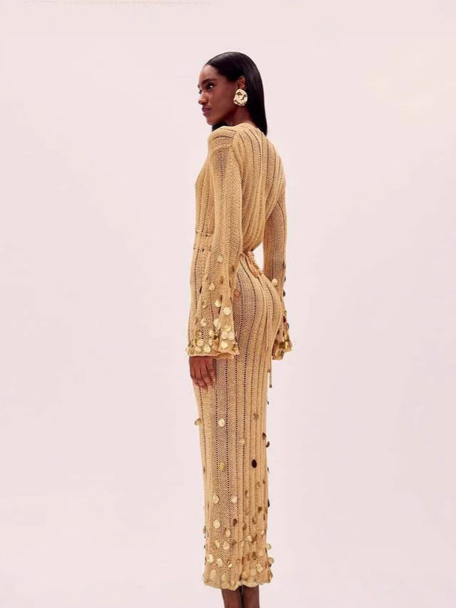 Celeste Gold Sequin Gown