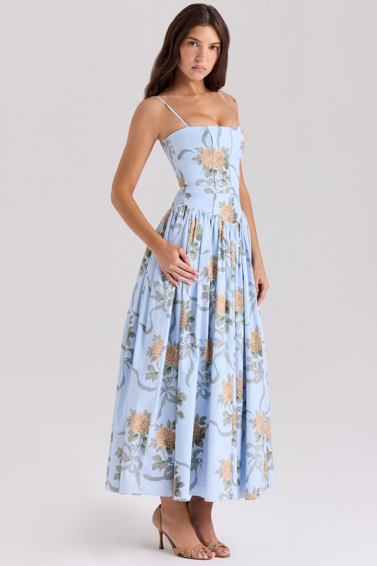 Ditsy Floral Slim Fit Slip Dress