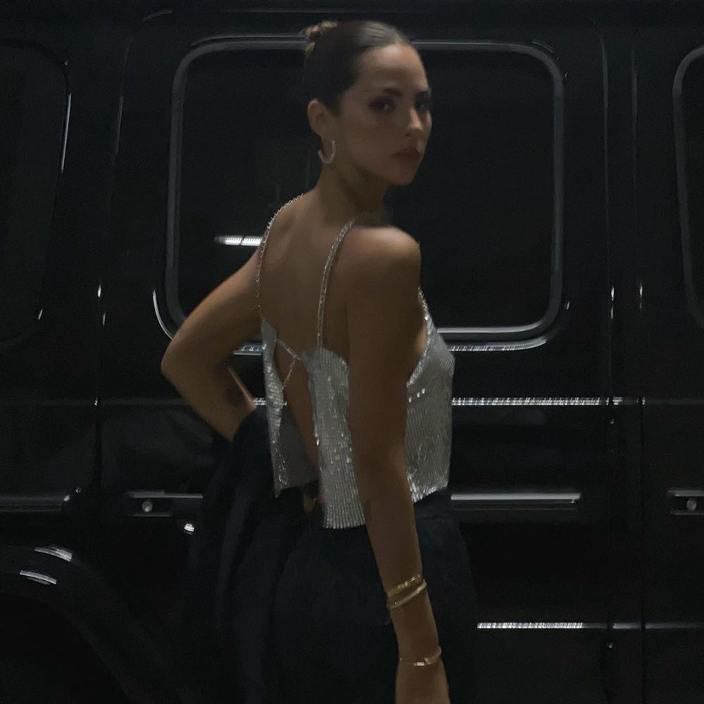 Essential Silver Sequin Cami Top