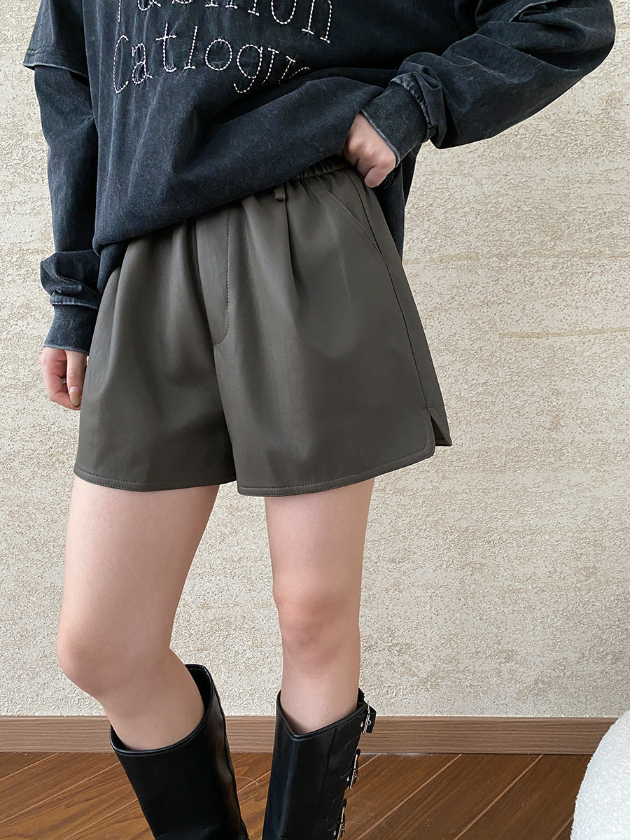 Leather shorts