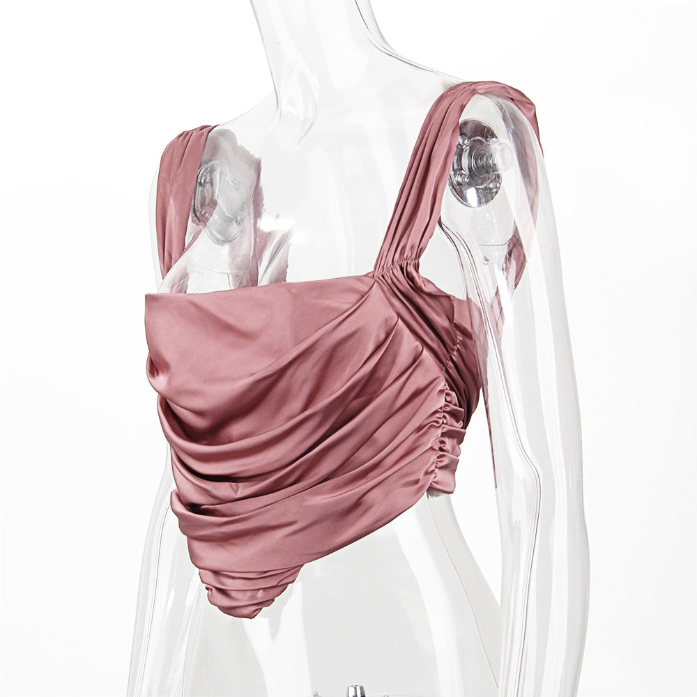 Sleeve Herring Slim-Fit Solid Pink Camesole